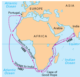 what continent was did vasco da gama discovered a indian sea route